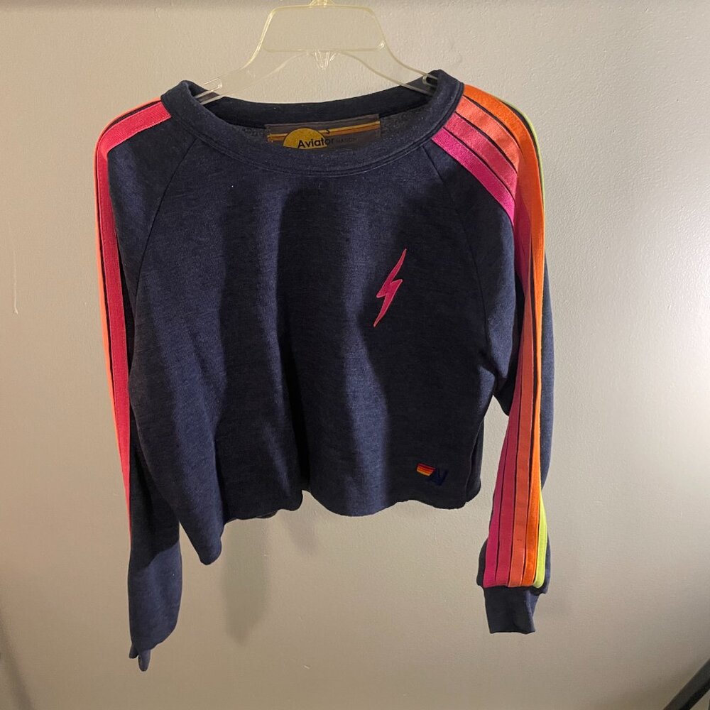 AVIATOR NATION long sleeve cropped sweatshirt